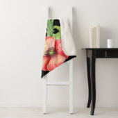 "Levendige Waterverf Wildbloemen op zwart doek Sherpa Deken (In situ)