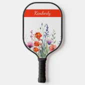 Levendige Waterverf Wilde Bloemen Persoonlijk Pickleball Paddle (Achterkant)