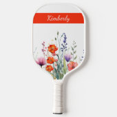 Levendige Waterverf Wilde Bloemen Persoonlijk Pickleball Paddle (Achterkant)