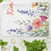 Levendige Waterverf Wilde Bloemen Persoonlijk Theedoek (Gevouwen)