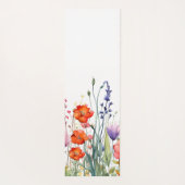 Levendige Waterverf Wilde Bloemen Persoonlijk Yogamat (Achterkant)