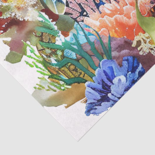 Levendige Waterverf Zee Schildpad Decoupage Tissuepapier (Detail)