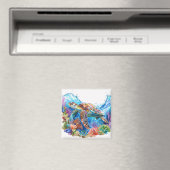 Levendige Waterverf Zee schildpad Magneet (Insitu (Vaatwasser))