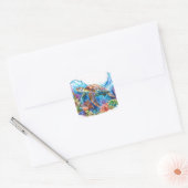 Levendige Waterverf Zee schildpad Vierkante Sticker (Envelop)