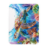 Levendige Waterverf Zee Turtle Flexible Magneet (Verticaal)