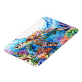 Levendige Waterverf Zee Turtle Flexible Magneet (Linkerzijde)