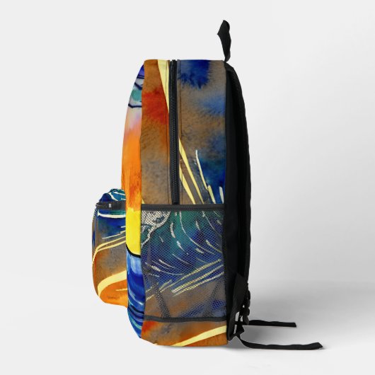 Levendige waterverf Zomeroceaan Zonlicht Blauw Bedrukte Rugzak (Rechts)