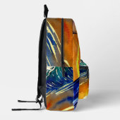 Levendige waterverf Zomeroceaan Zonlicht Blauw Bedrukte Rugzak (Links)