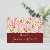 Levendige Waterverven Zomertulp Bloemen Bruiloft (Staand voorkant)