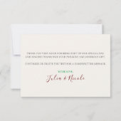 Levendige Waterverven Zomertulp Bloemen Bruiloft (Achterkant)