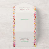 Levendige Waterverven Zomertulp Bloemen Bruiloft All In One Uitnodiging (Buitenkant)