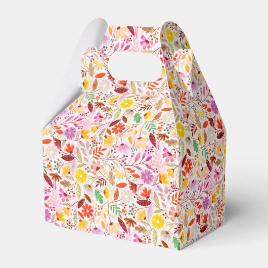 Levendige Waterverven Zomertulp Bloemen Bruiloft Bedankdoosjes (Achterkant)