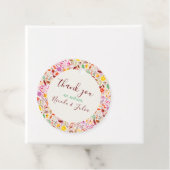 Levendige Waterverven Zomertulp Bloemen Bruiloft Bedankjes Labels (In situ)