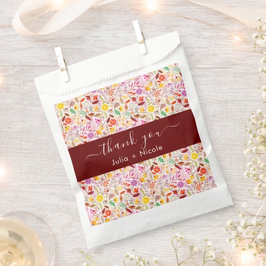 Levendige Waterverven Zomertulp Bloemen Bruiloft Bedankzakje (Geknipt)