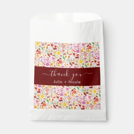 Levendige Waterverven Zomertulp Bloemen Bruiloft Bedankzakje (Voorkant)