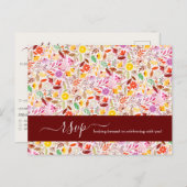 Levendige Waterverven Zomertulp Bloemen Bruiloft Briefkaart (Voorkant / Achterkant)