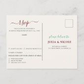 Levendige Waterverven Zomertulp Bloemen Bruiloft Briefkaart (Achterkant)