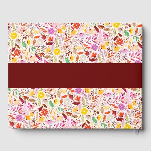 Levendige Waterverven Zomertulp Bloemen Bruiloft Gastenboek (Achterkant)