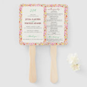 Levendige Waterverven Zomertulp Bloemen Bruiloft Handwaaier (Voorkant en achterkant)