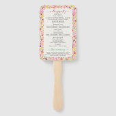 Levendige Waterverven Zomertulp Bloemen Bruiloft Handwaaier (Achterkant)