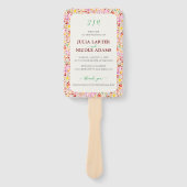 Levendige Waterverven Zomertulp Bloemen Bruiloft Handwaaier (Voorkant)