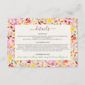 Levendige Waterverven Zomertulp Bloemen Bruiloft Informatiekaartje (Voorkant)