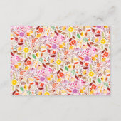 Levendige Waterverven Zomertulp Bloemen Bruiloft Informatiekaartje (Achterkant)