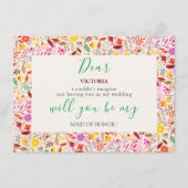 Levendige Waterverven Zomertulp Bloemen Bruiloft Menu (Voorkant)