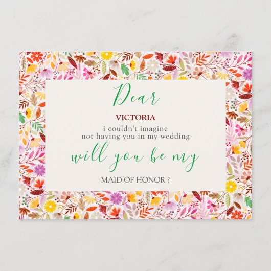 Levendige Waterverven Zomertulp Bloemen Bruiloft Menu (Voorkant)