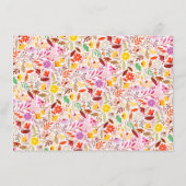 Levendige Waterverven Zomertulp Bloemen Bruiloft Menu (Achterkant)