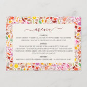 Levendige Waterverven Zomertulp Bloemen Bruiloft Menu (Voorkant)