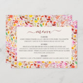 Levendige Waterverven Zomertulp Bloemen Bruiloft Menu (Voorkant / Achterkant)