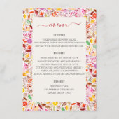 Levendige Waterverven Zomertulp Bloemen Bruiloft Menu (Voorkant)
