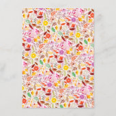 Levendige Waterverven Zomertulp Bloemen Bruiloft Menu (Achterkant)