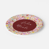 Levendige Waterverven Zomertulp Bloemen Bruiloft Papieren Bordje (Gekanteld)