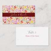 Levendige Waterverven Zomertulp Bloemen Bruiloft Plaatskaartje (Voorkant / Achterkant)