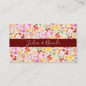 Levendige Waterverven Zomertulp Bloemen Bruiloft Plaatskaartje (Voorkant)