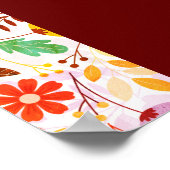 Levendige Waterverven Zomertulp Bloemen Bruiloft Poster (Hoek)