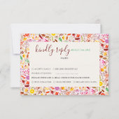 Levendige Waterverven Zomertulp Bloemen Bruiloft RSVP Kaartje (Voorkant)