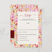 Levendige Waterverven Zomertulp Bloemen Bruiloft RSVP Kaartje (Voorkant / Achterkant)