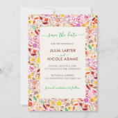 Levendige Waterverven Zomertulp Bloemen Bruiloft Save The Date (Voorkant)