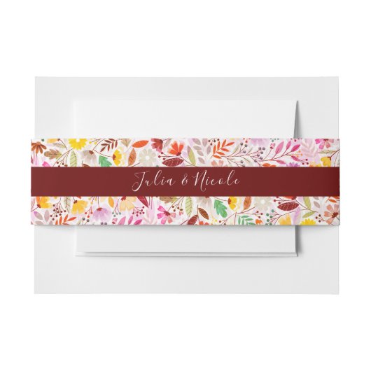 Levendige Waterverven Zomertulp Bloemen Bruiloft Uitnodigingen Wikkel (Voorkant Voorbeeld)