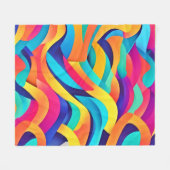 Levendige Wavy Abstracte kunst Fleece Deken (Voorkant (Horizontaal))
