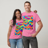 Levendige Wavy Abstracte kunst T-shirt (Unisex)