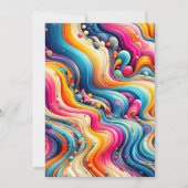 Levendige Wavy illustratie Verjaardagsfeest Kaart (Achterkant)