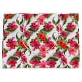 Levendige weelderige roze en rode tropische plants groot cadeauzakje (Voorkant)