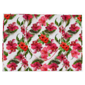 Levendige weelderige roze en rode tropische plants groot cadeauzakje (Achterkant)