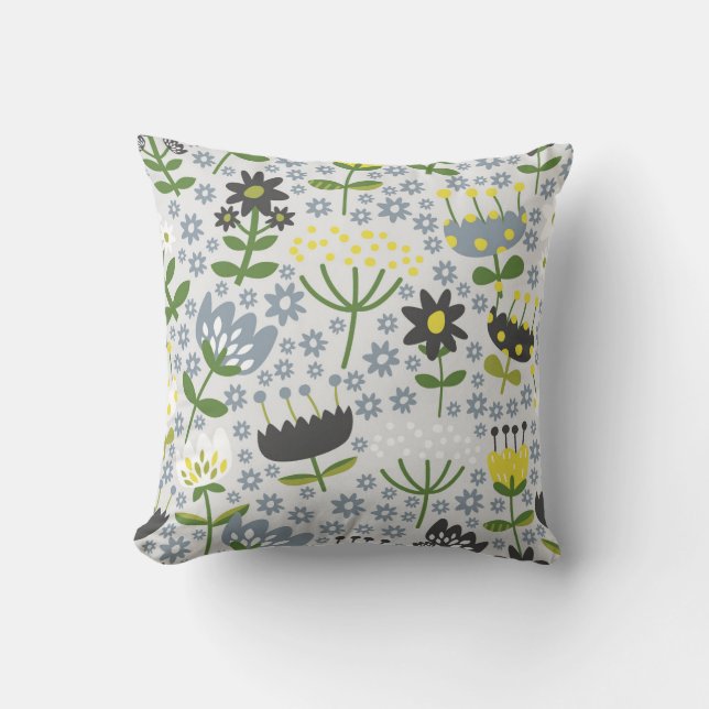 Levendige weidebloemen kussen (Voorkant)