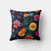 Levendige weidebloesems - Kleurrijk bloemenpatroon Kussen (Achterkant)