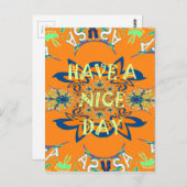 Levendige wensen: heb een mooie dag Art Print Desi Briefkaart (Voorkant / Achterkant)